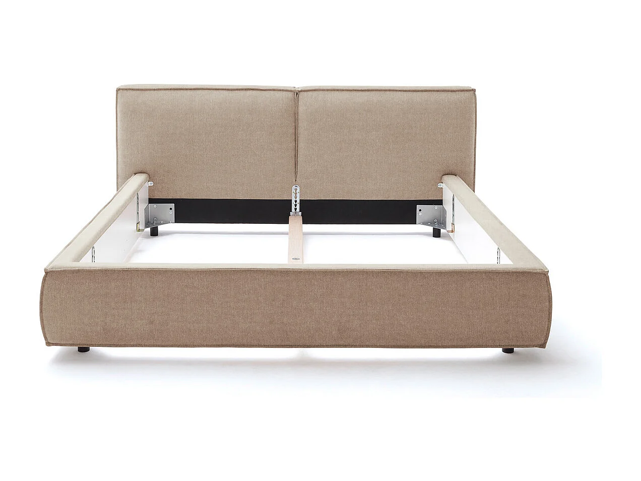 Cama tapizada - gris piedra tejido plano - CARLO