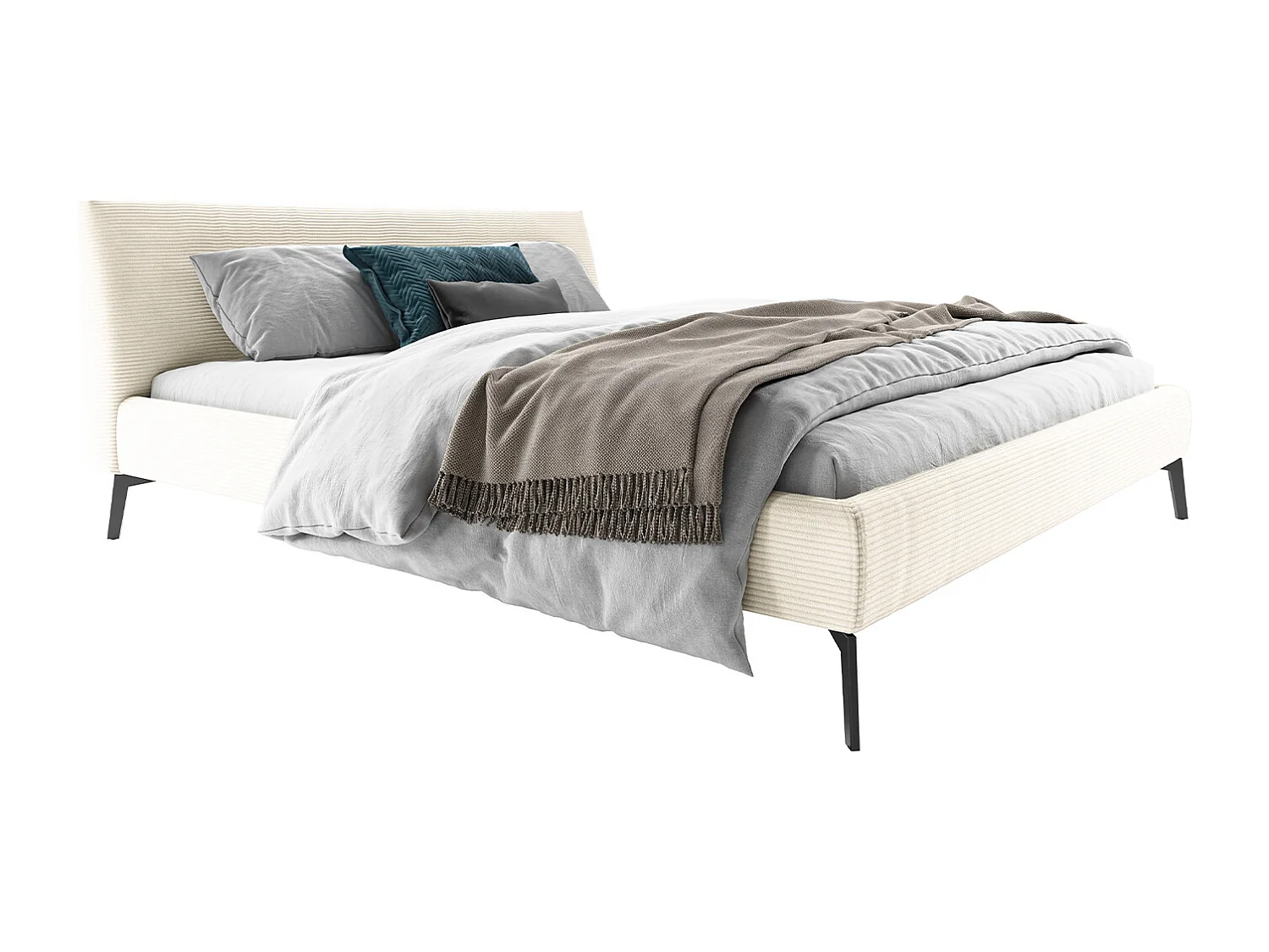 Letto - bianco crema velluto a coste - VALERIE