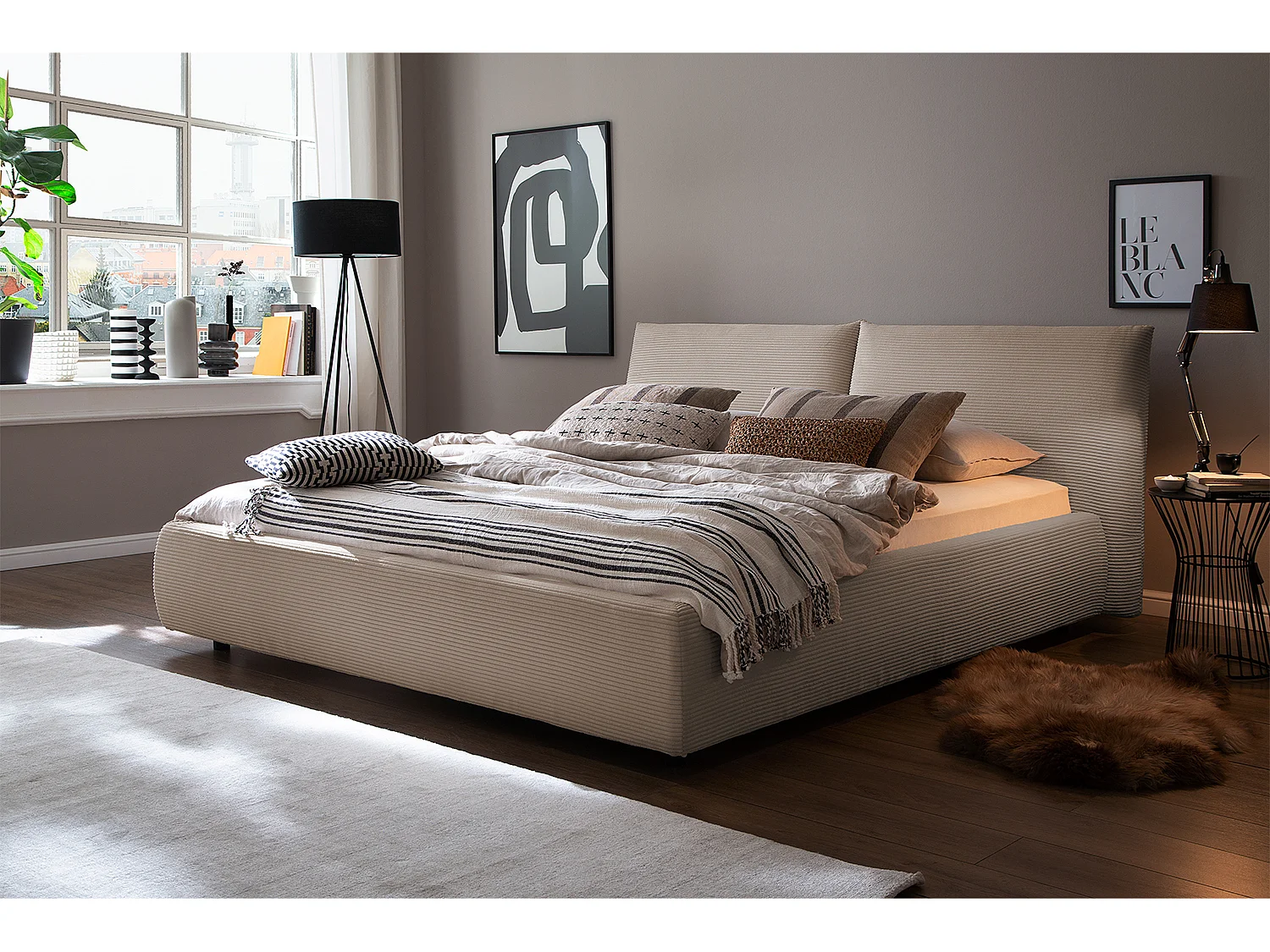 Letto imbottito - talpa Velluto a coste - HENRY