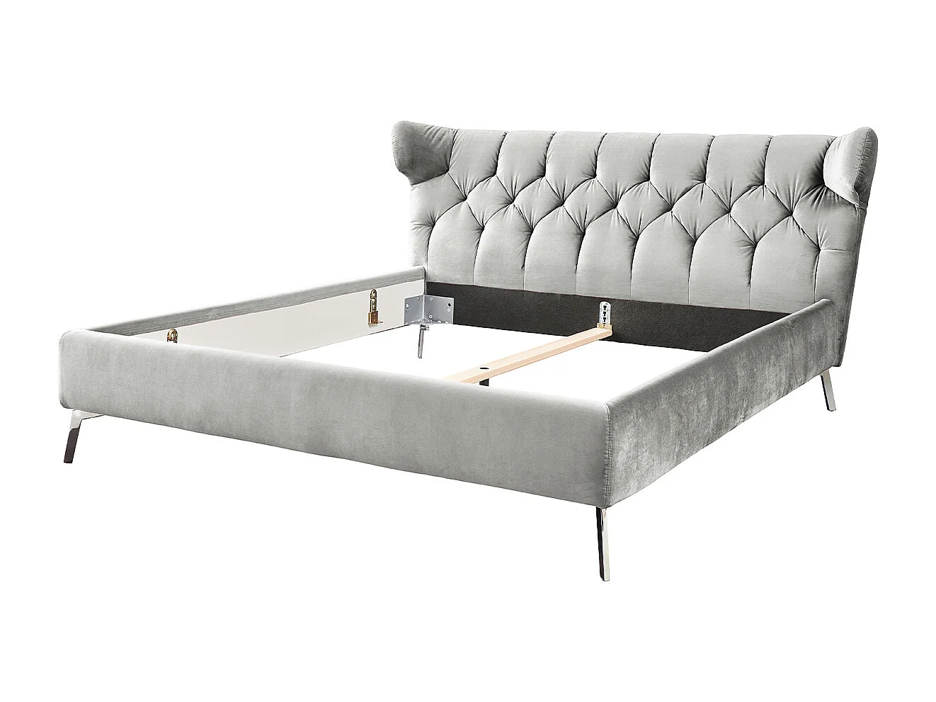 Lit - argent Velours - CHARME