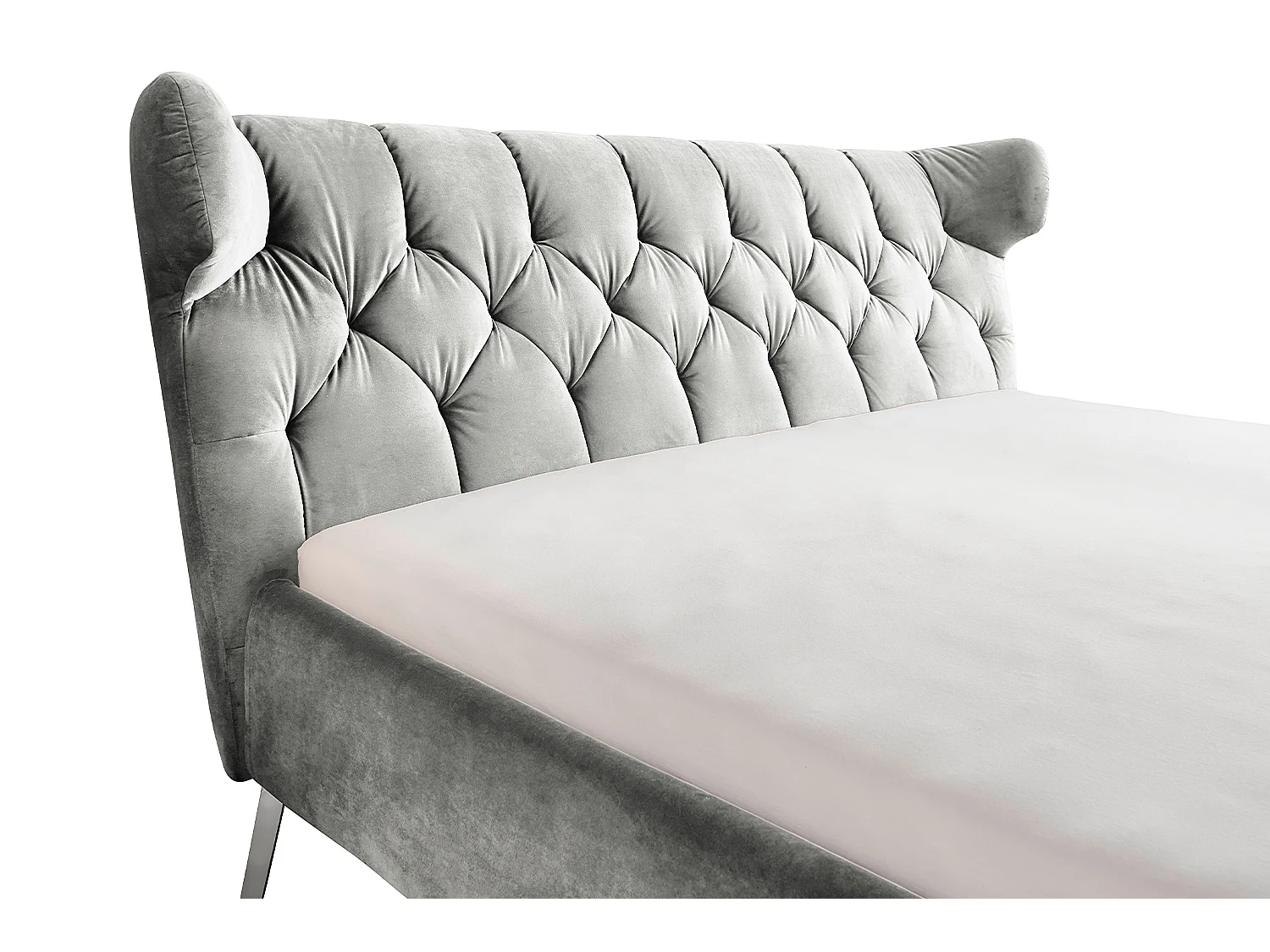 Lit - argent Velours - CHARME