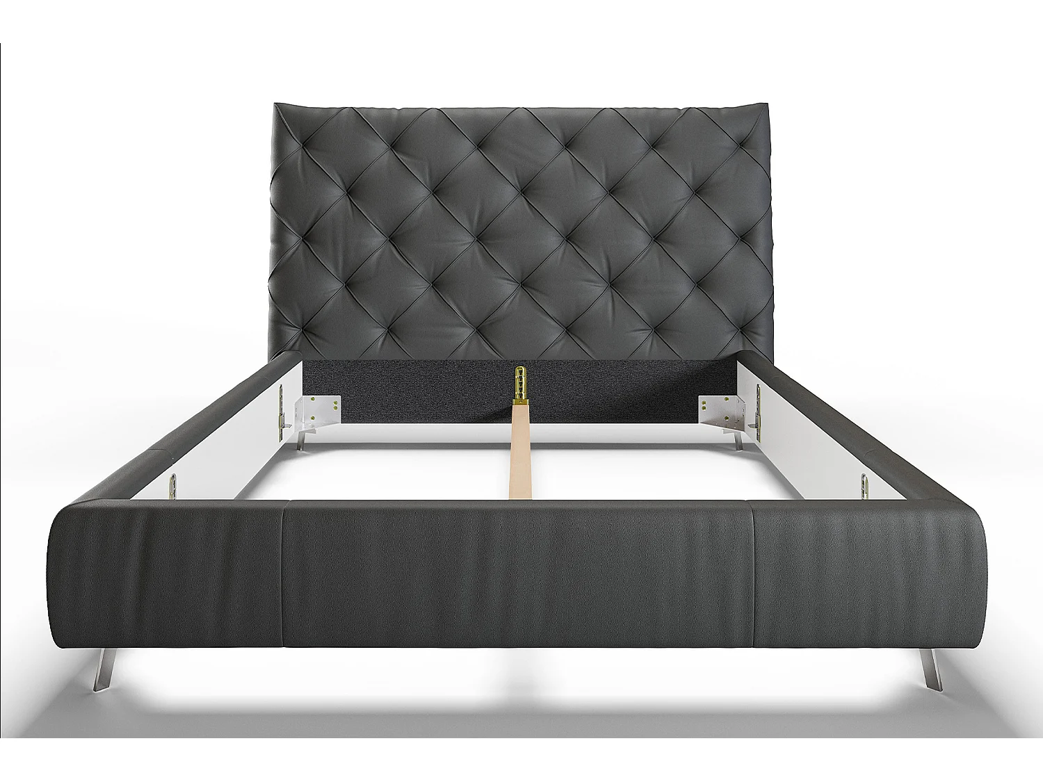 Polsterbett - Schwarz Leder - ANNY