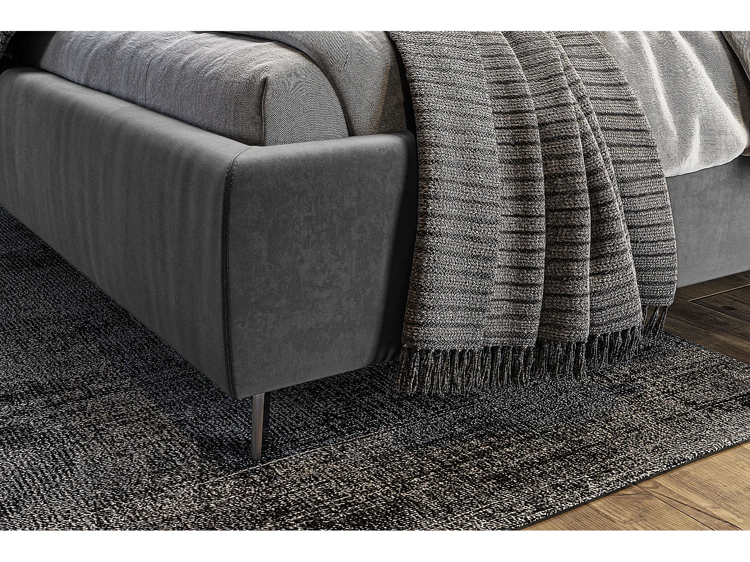 Cama - Gris terciopelo - ANNY