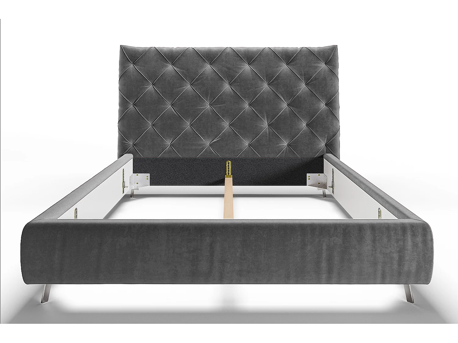 Cama - Gris terciopelo - ANNY