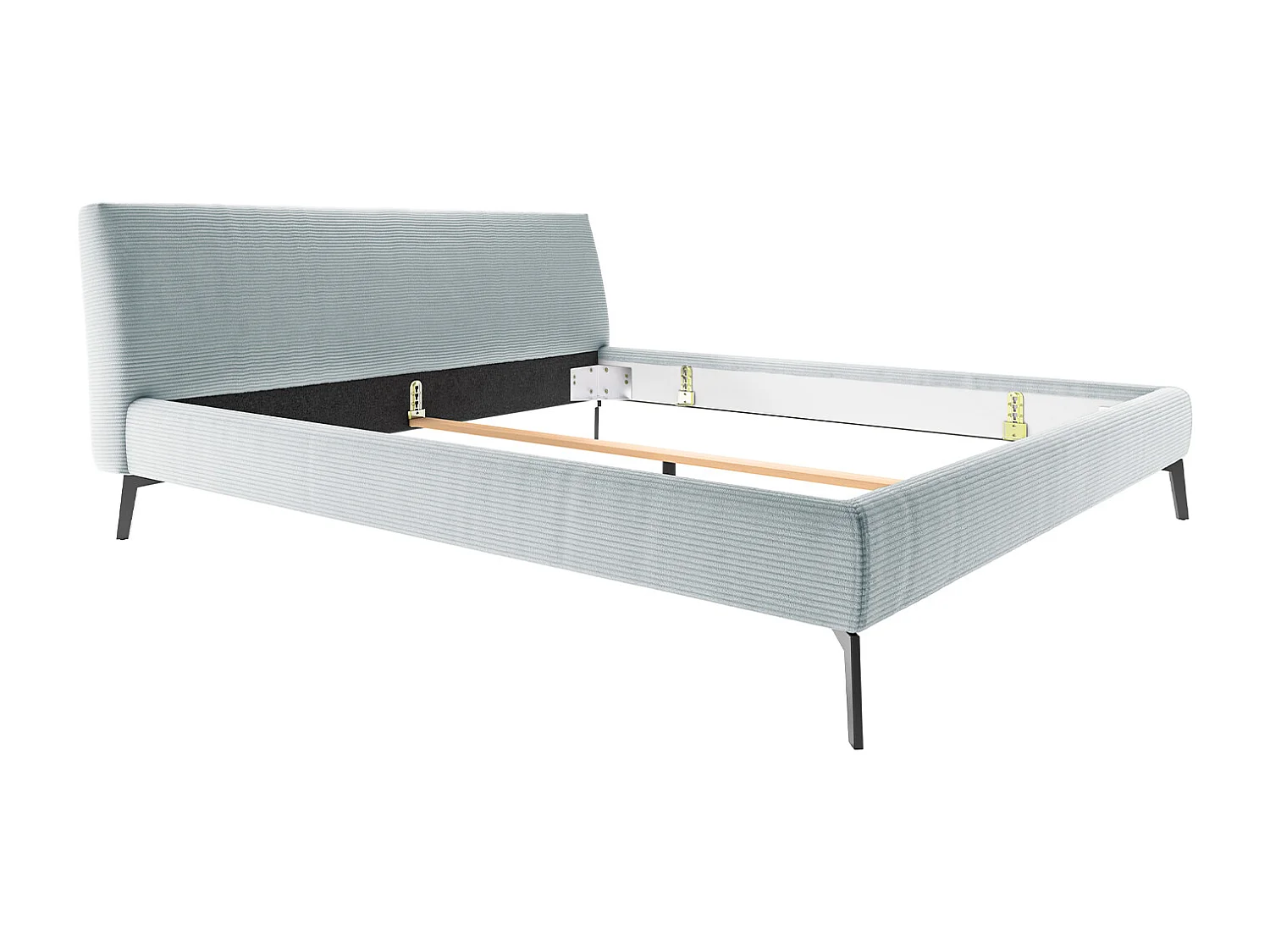 Lit - bleu clair velours côtelé - VALERIE