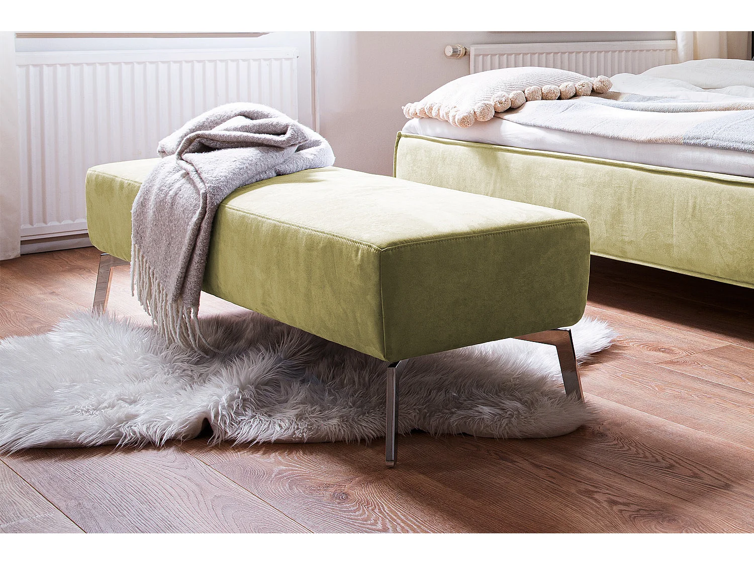 Lit - Vert tissu tissé - SOFIA