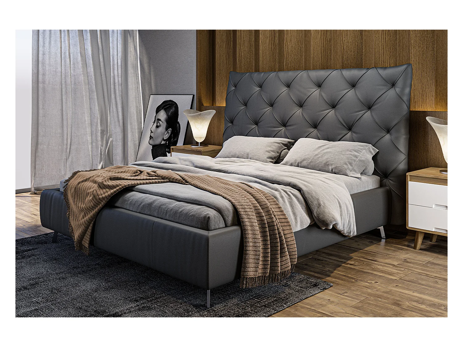 Letto - Nero pelle - ANNY