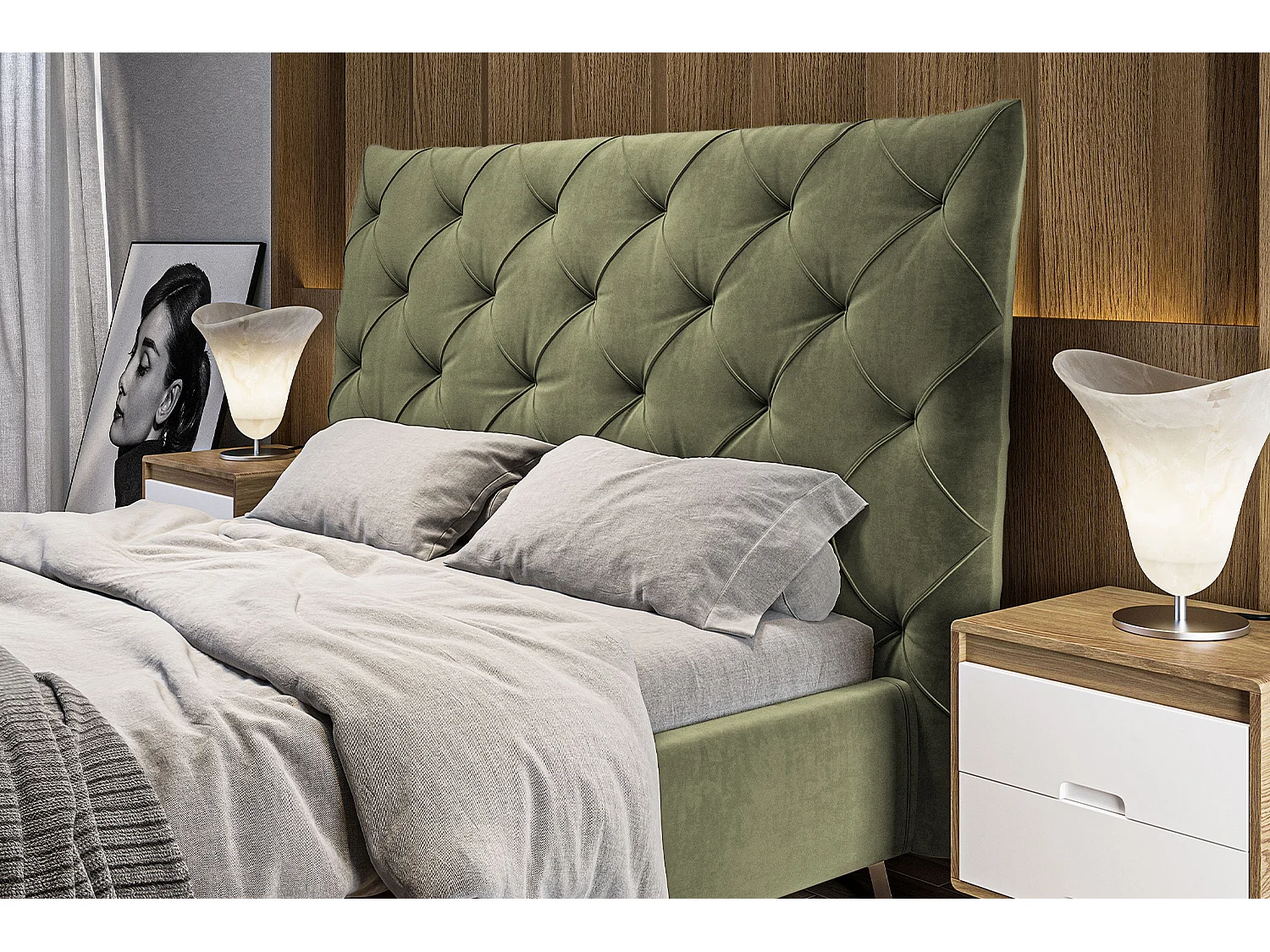 Letto - verde velluto - ANNY