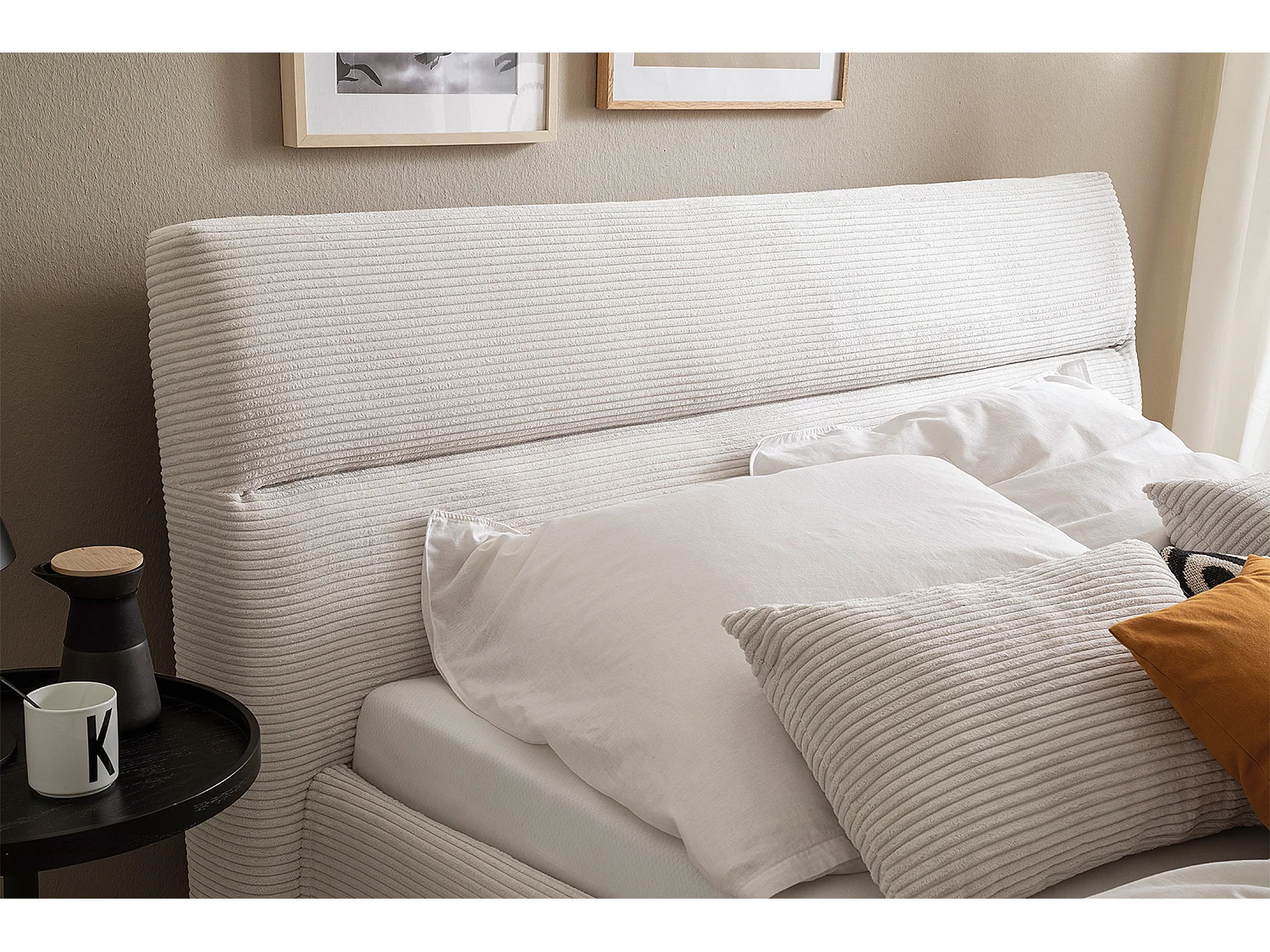 Polsterbett - Weiß Cord - REMO