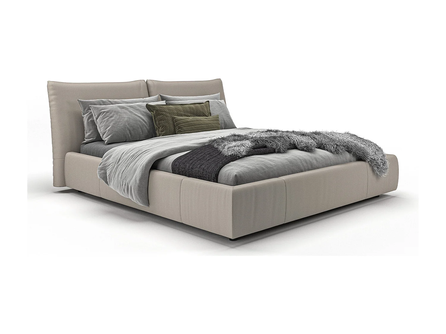 Cama - gris claro piel - HENRY