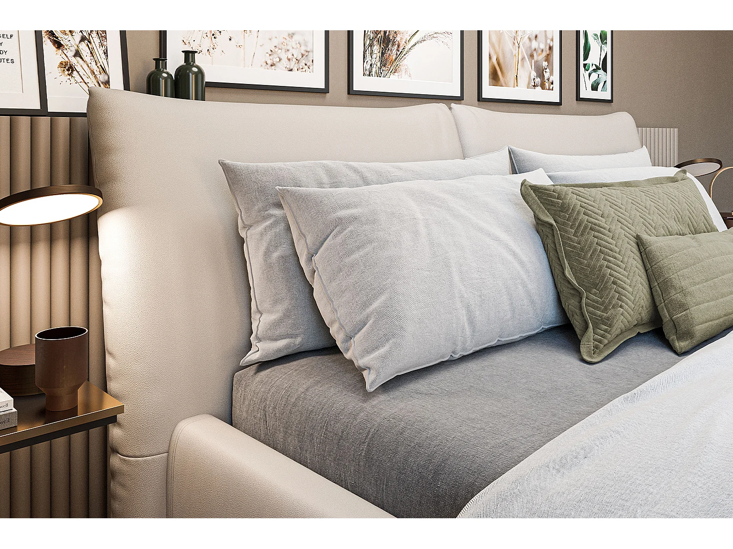 Cama - gris claro piel - HENRY