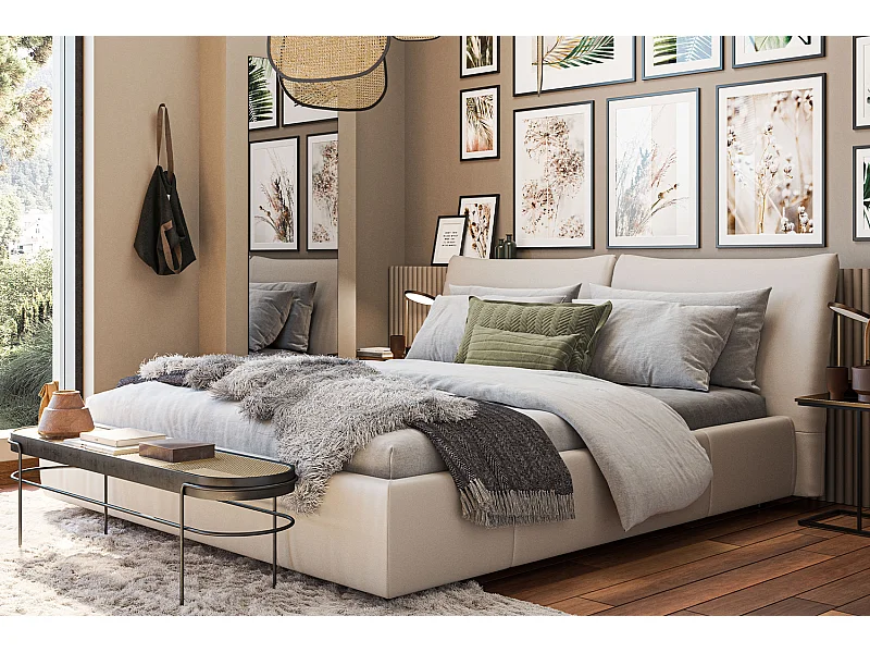 Letto - grigio chiaro pelle - HENRY