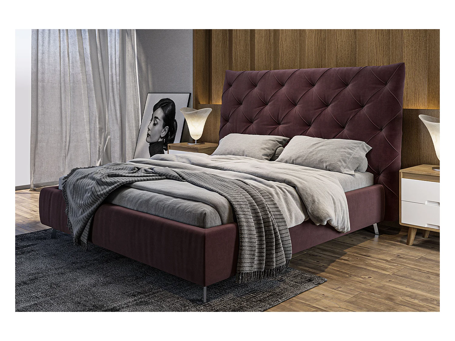Lit - Violette Velours - ANNY