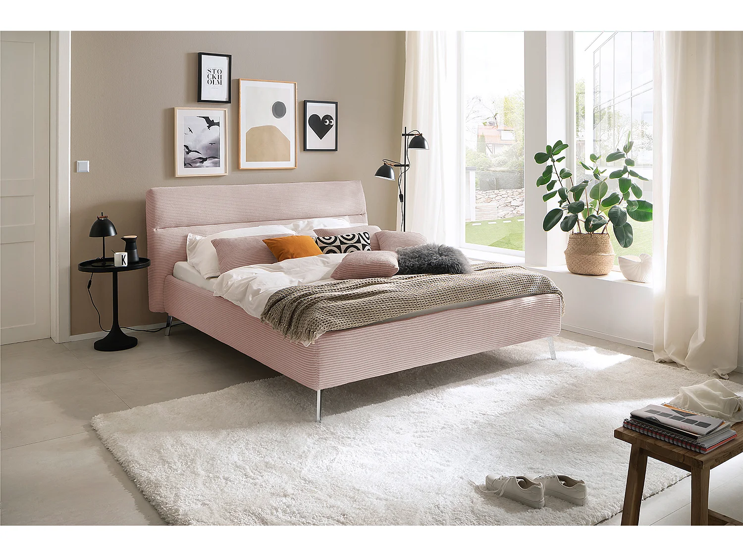 Polsterbett - Pink Cord - REMO