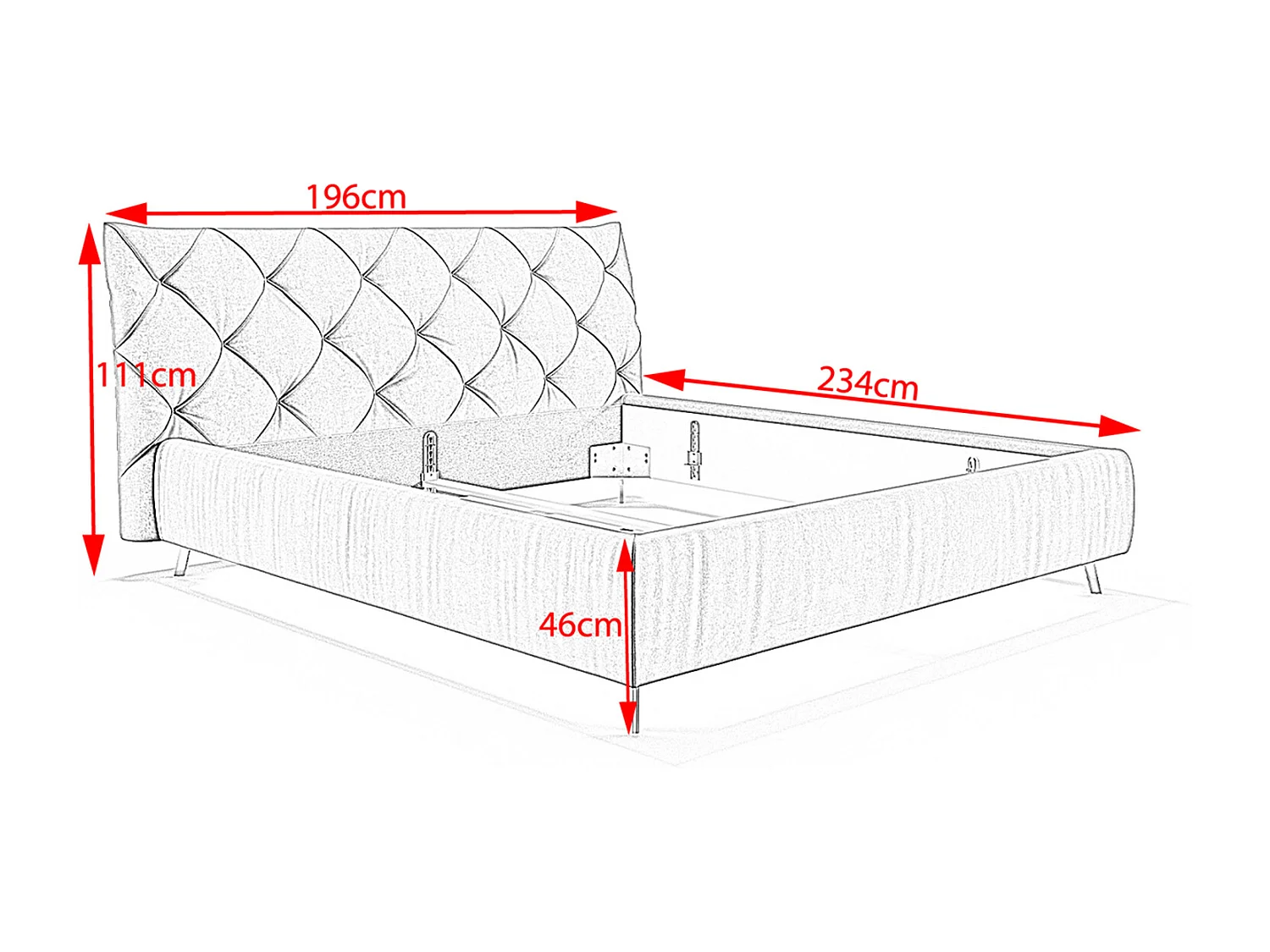 Polsterbett - Violett Velvet - ANNY