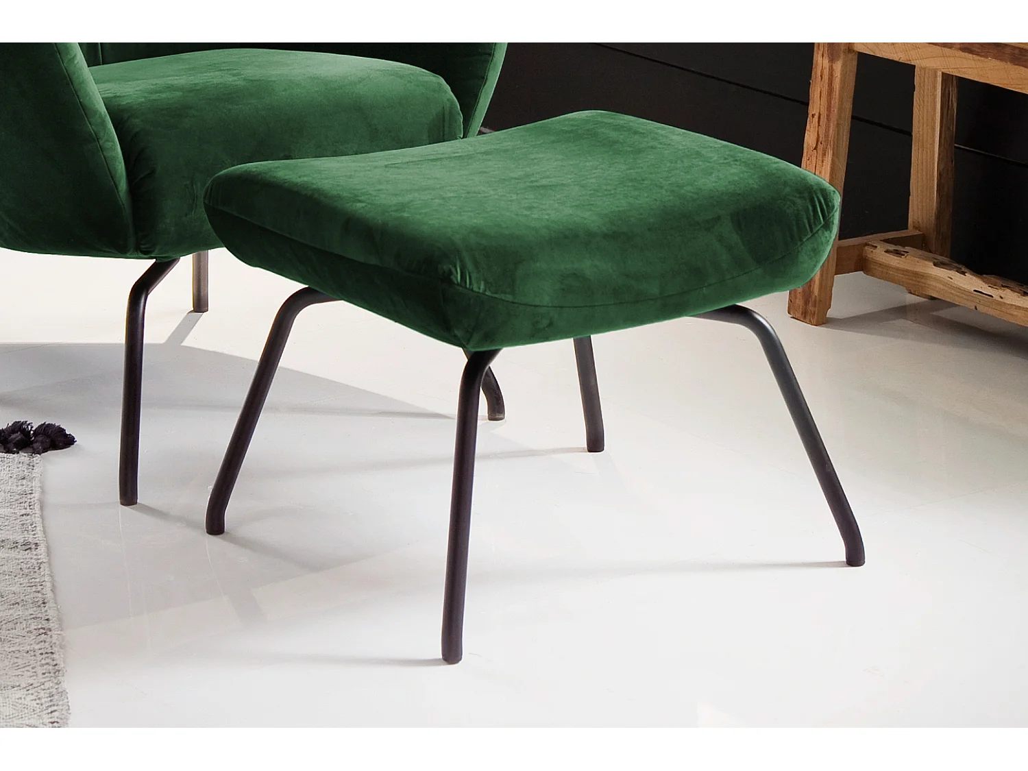 Fußhocker - Smaragdgrün Velvet - LOTTE