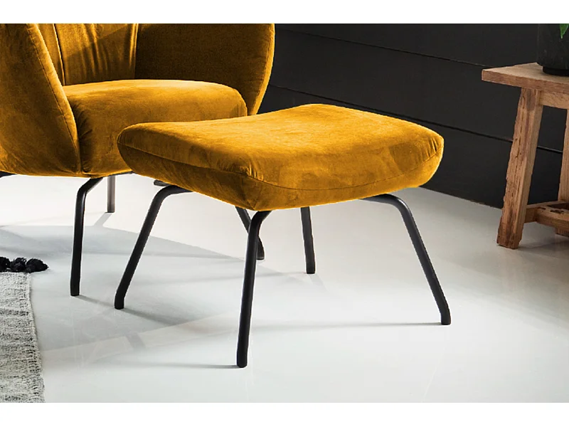 Hocker - Gelb Velvet - LOTTE