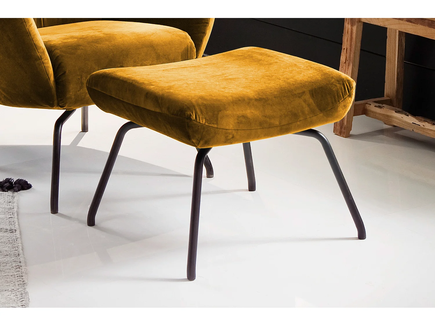 Pouf - giallo velluto - LOTTE