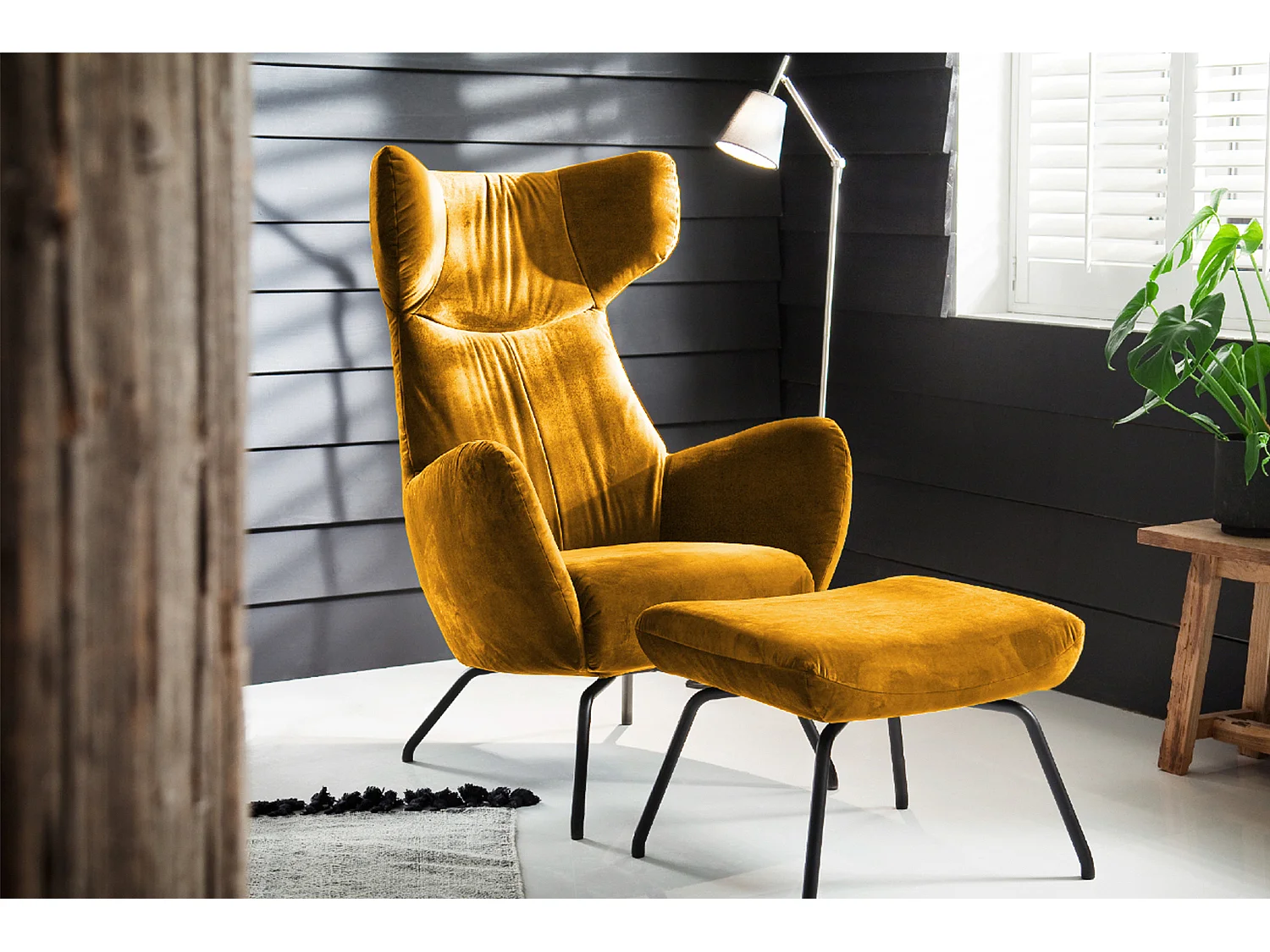 Pouf - giallo velluto - LOTTE