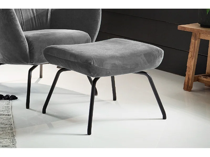 Hocker - Silber Velvet - LOTTE