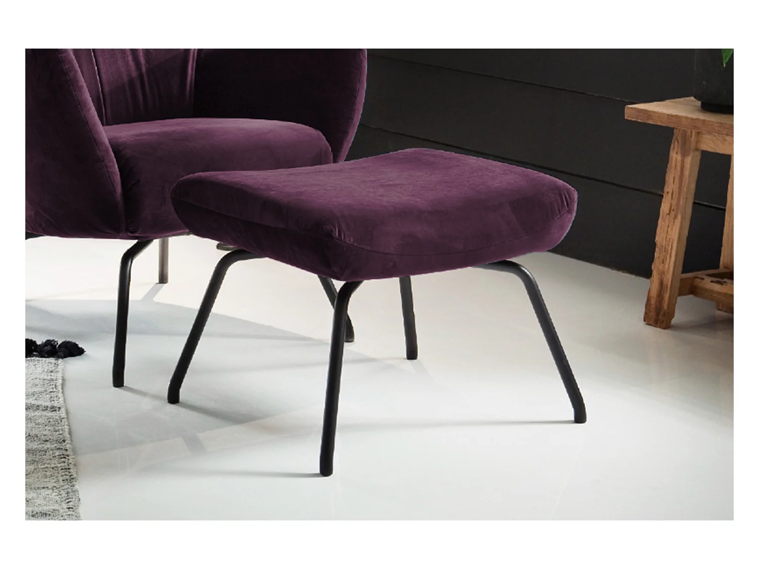 Hocker - Violett Velvet - LOTTE