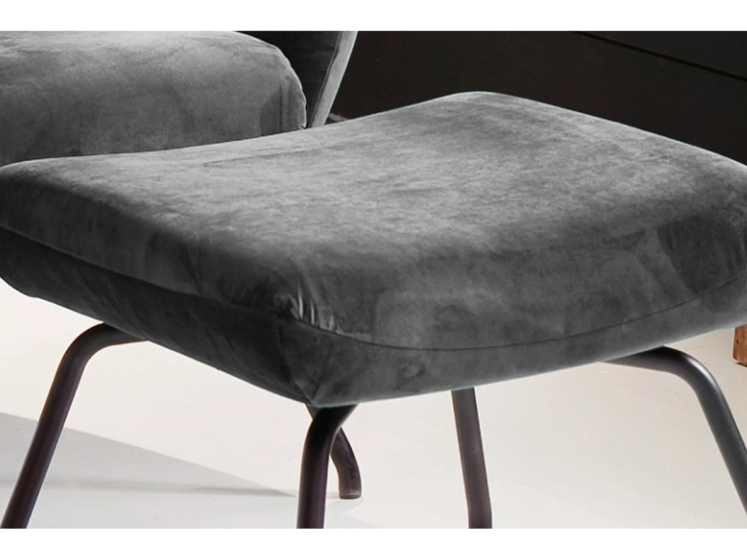 Fußhocker - Grau Velvet - LOTTE