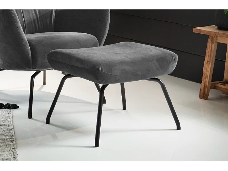 Pouf - Gris Velours - LOTTE