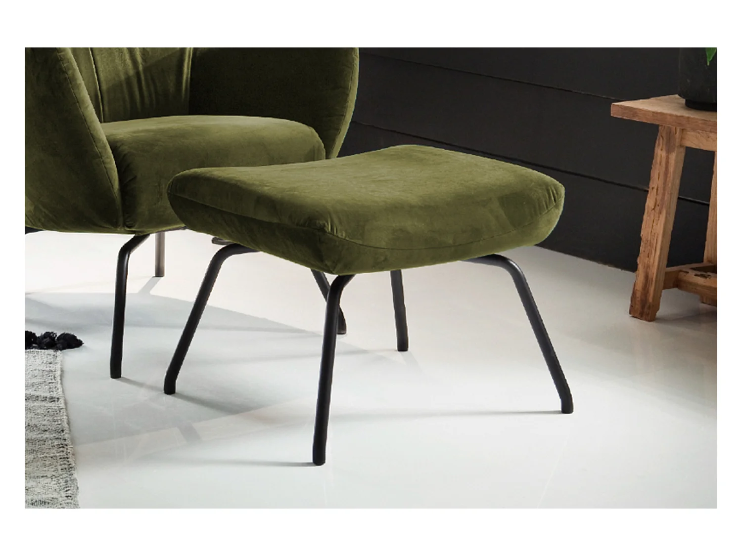 Hocker - Grün Velvet - LOTTE