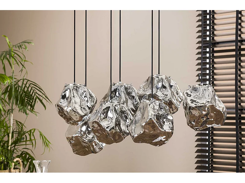 Hängelampe - Silber Glas - EDESSA