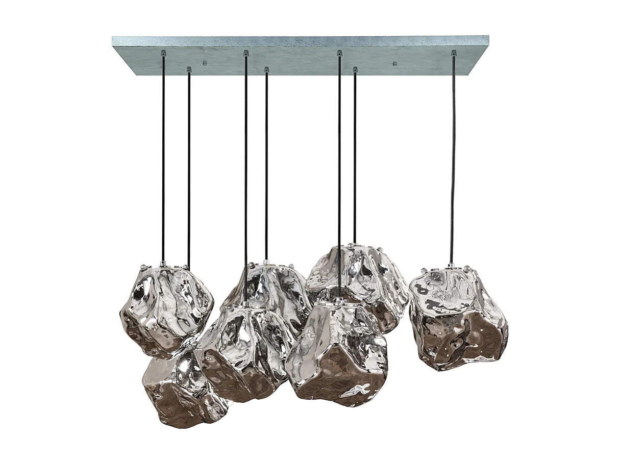 Hängelampe - Silber Glas - EDESSA