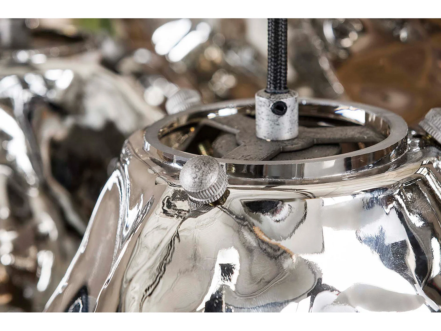 Hängelampe - Silber Glas - EDESSA