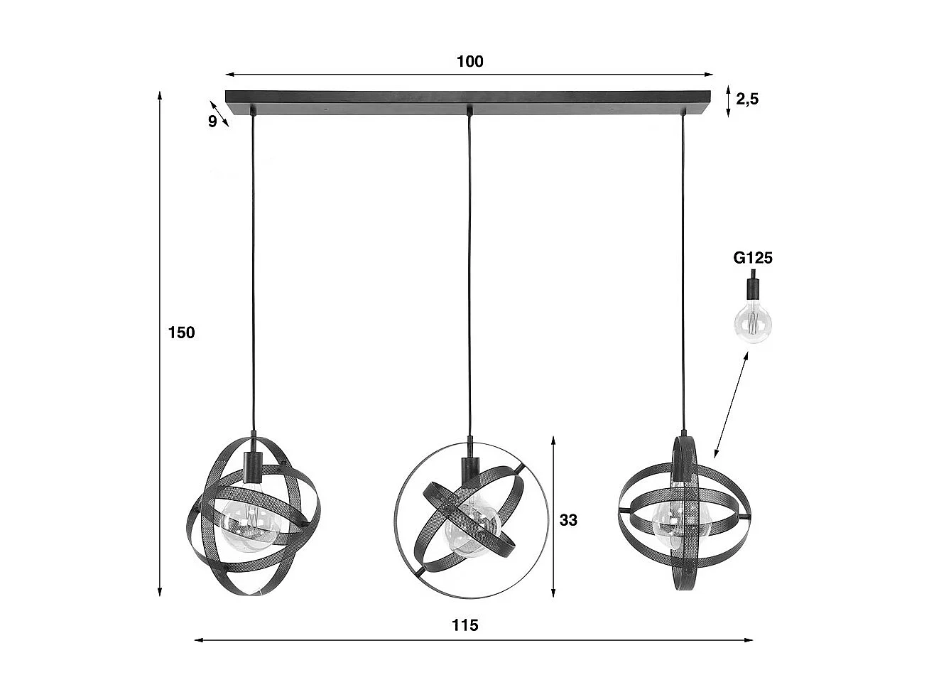 Lampe - Noir métal - DILLY