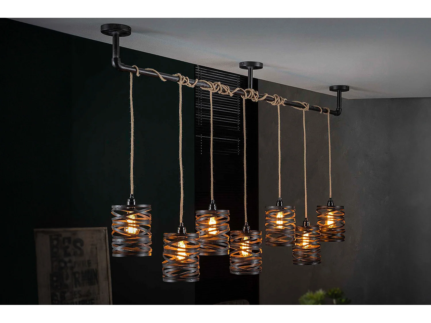 Hängelampe - Schwarz Metall - ALMAS