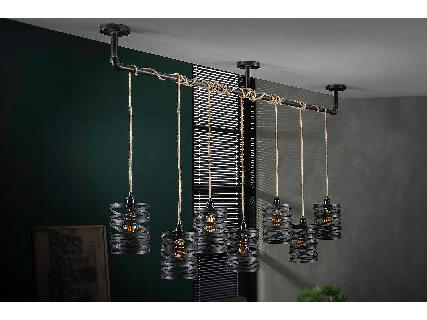 Hängelampe - Schwarz Metall - ALMAS