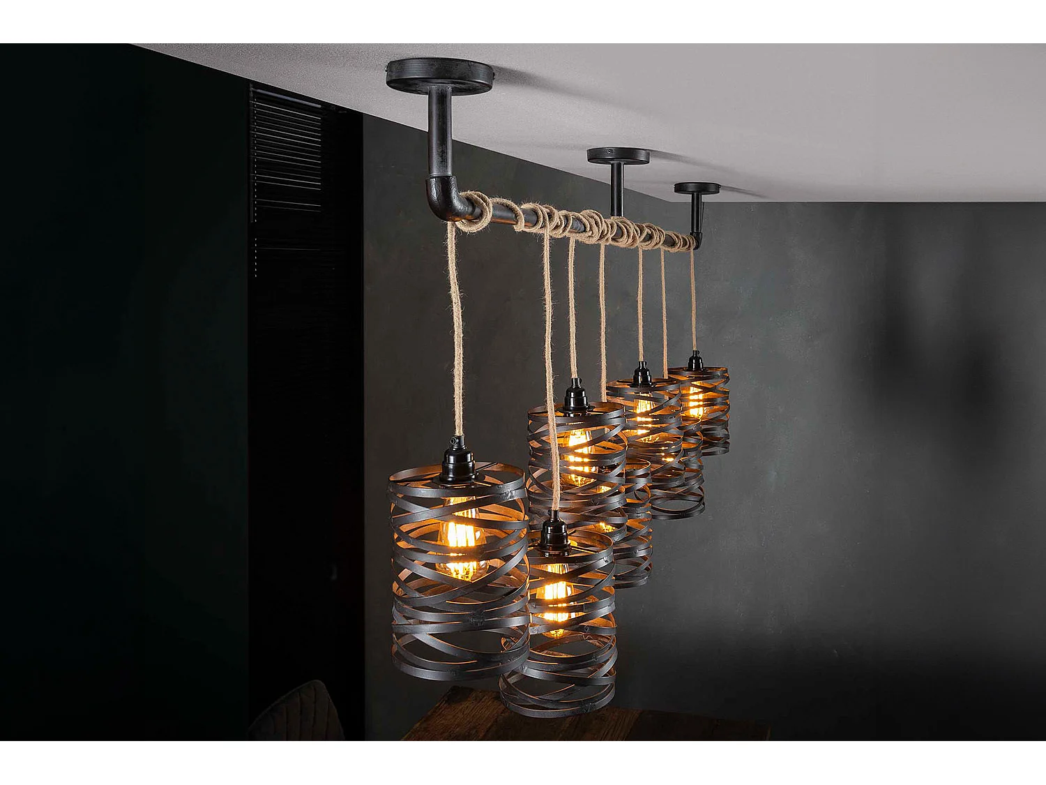 Hängelampe - Schwarz Metall - ALMAS