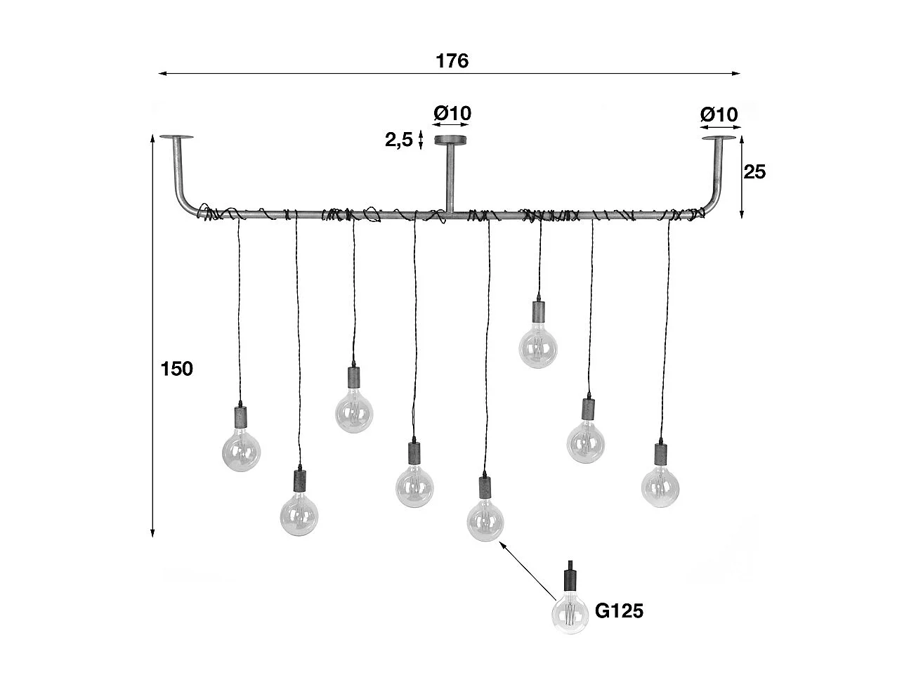 Lampada - Grigio metallo - VARESE
