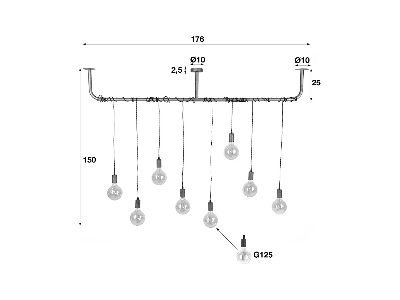 Lampe - Gris métal - VARESE