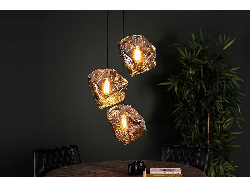 Hängelampe - Silber Glas - EDESSA