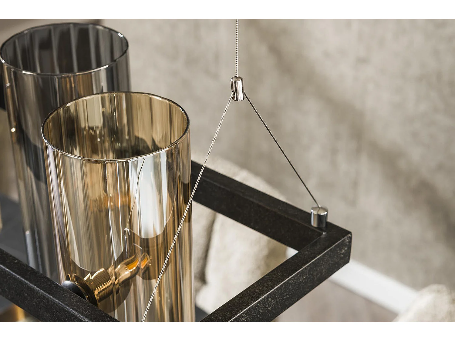 Hängelampe - Schwarz Glas - MALLAWI