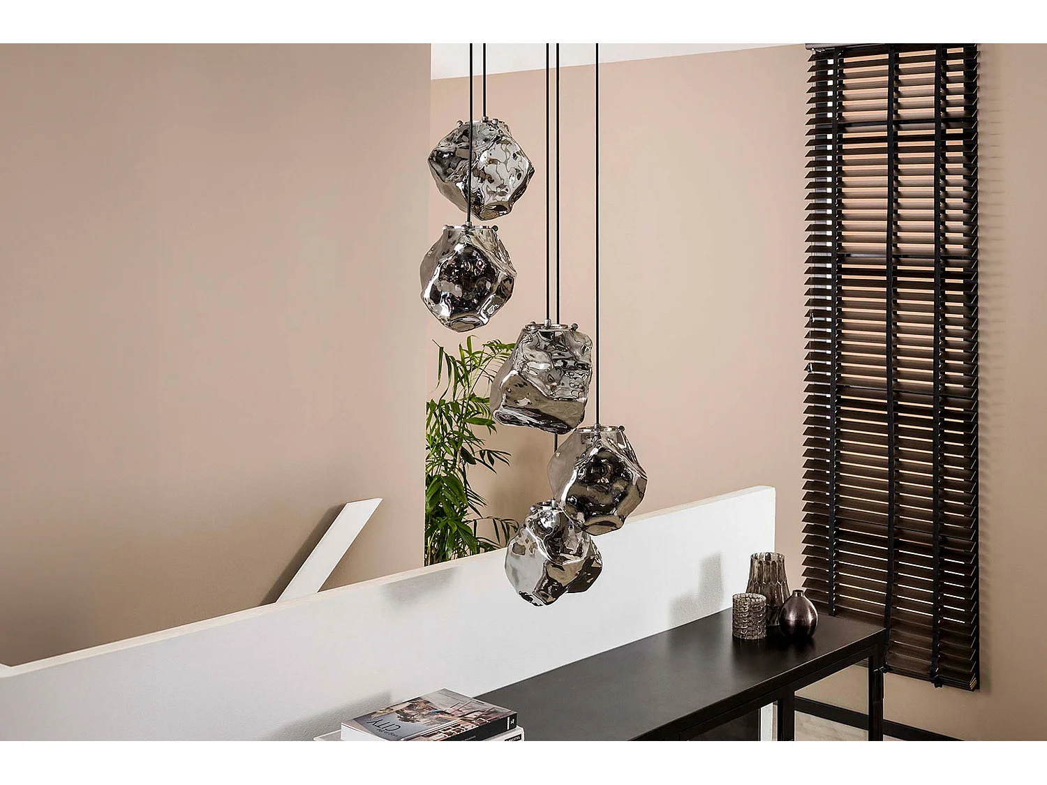 Hängelampe - Silber Glas - EDESSA