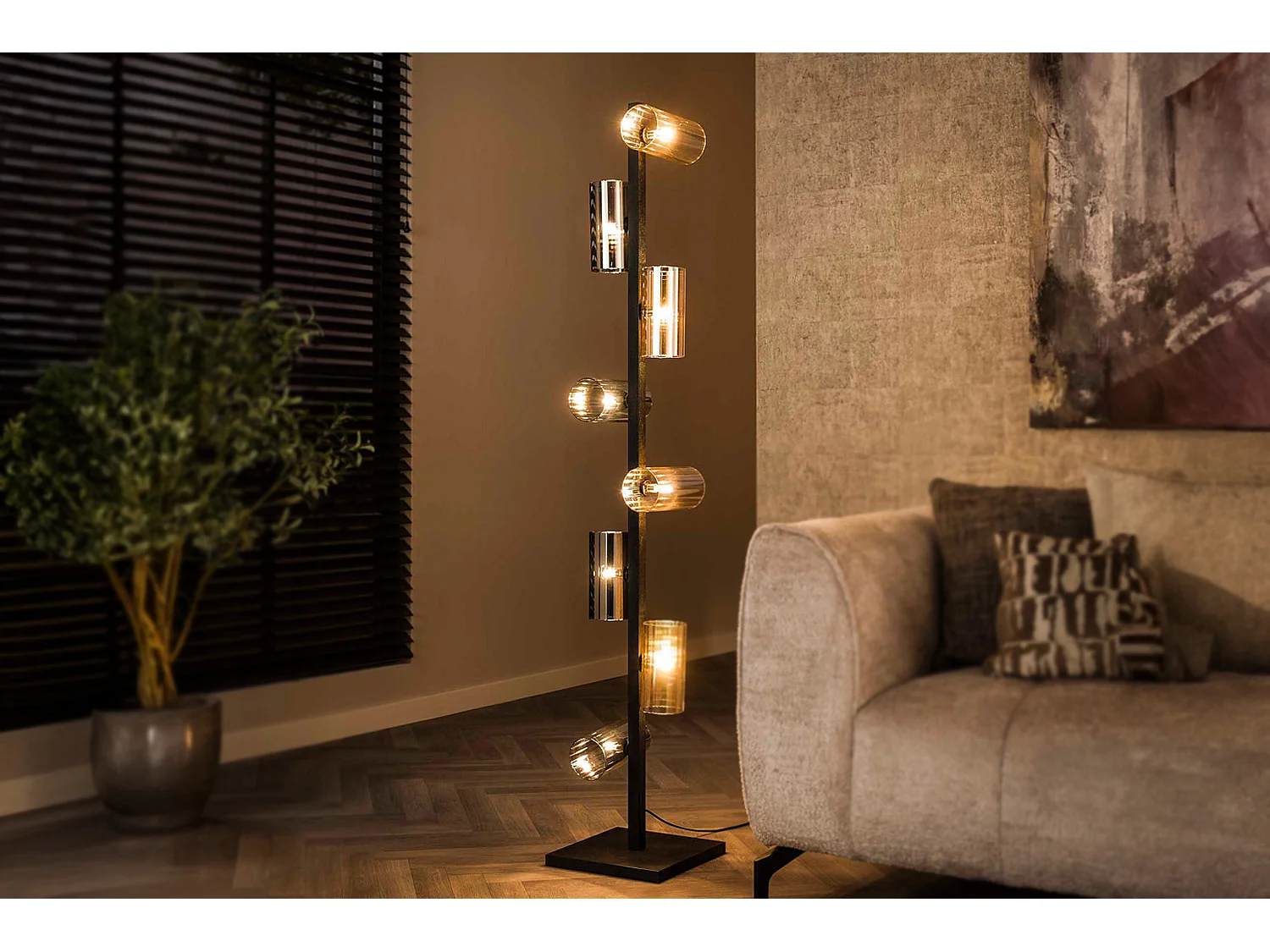 Lampadaire - Noir Verre - MALLAWI