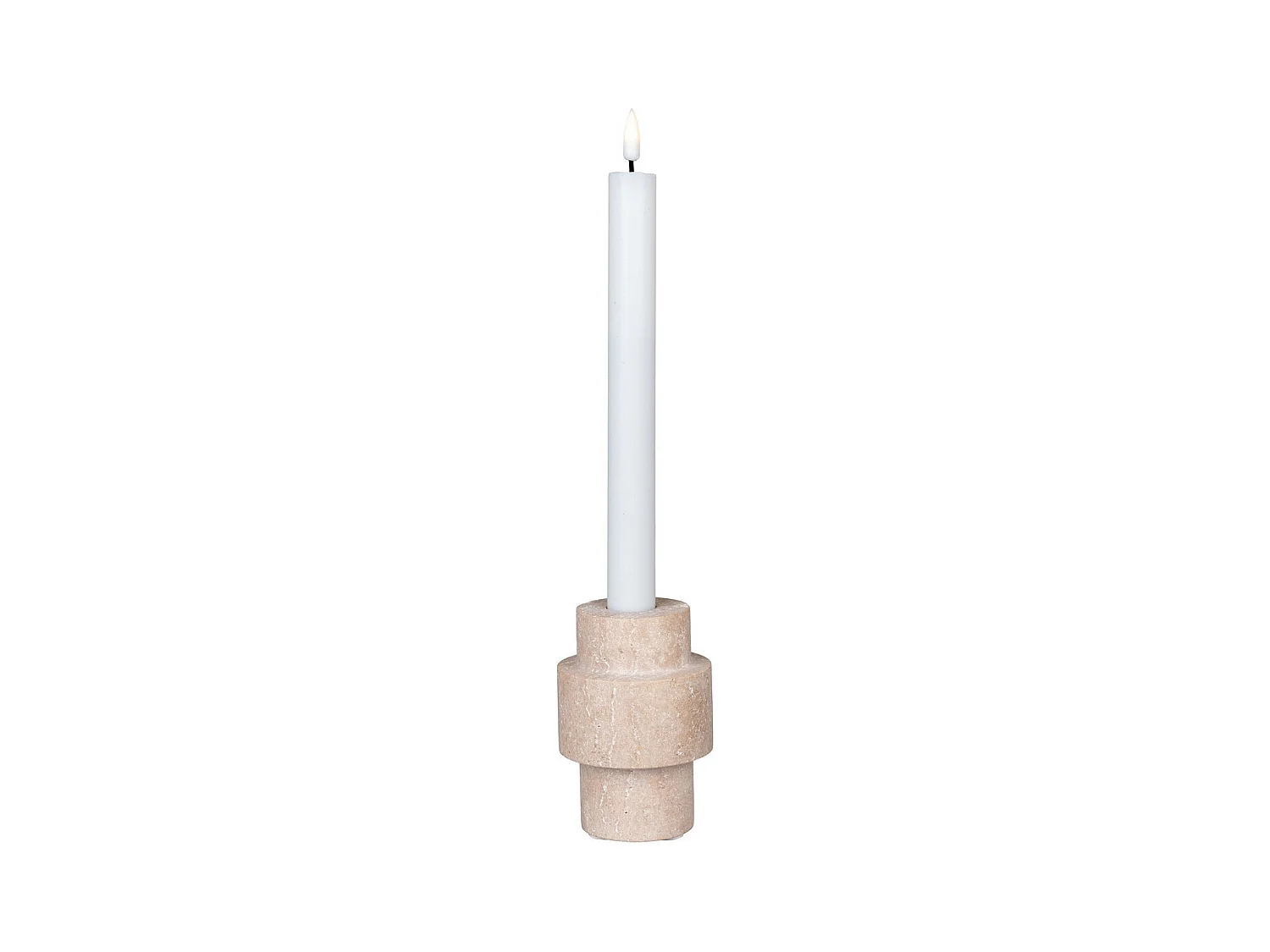 Bougeoir Mary, Marron, 7x7x10 cm, EPIKASA