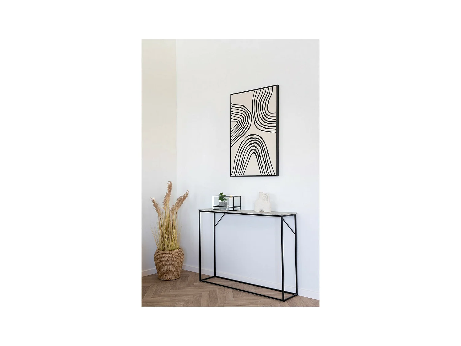 Kaarsenhouder Hurricane, Zwart, 12x30x15 cm, EPIKASA