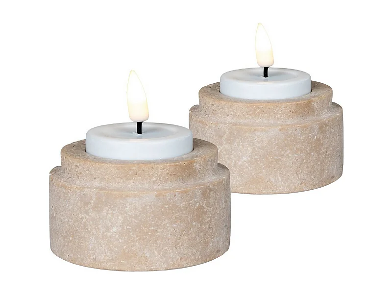 Świecznik Tealight, Brązowy, 7x7x4,5 cm, EPIKASA