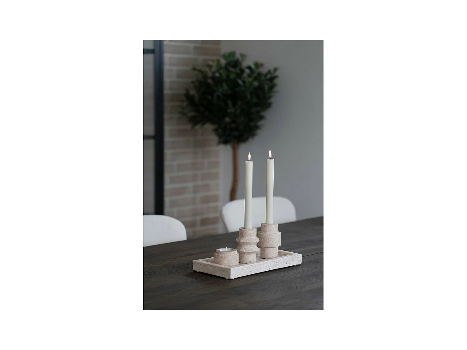 Bougeoir Tealight, Marron, 7x7x4,5 cm, EPIKASA