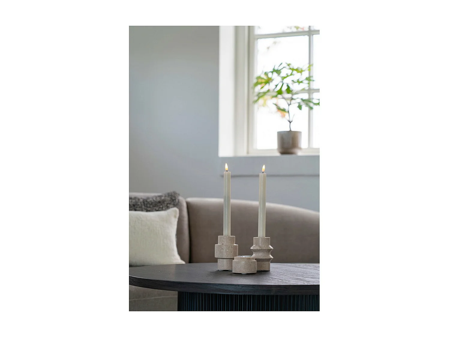 Bougeoir Tealight, Marron, 7x7x4,5 cm, Seven Design