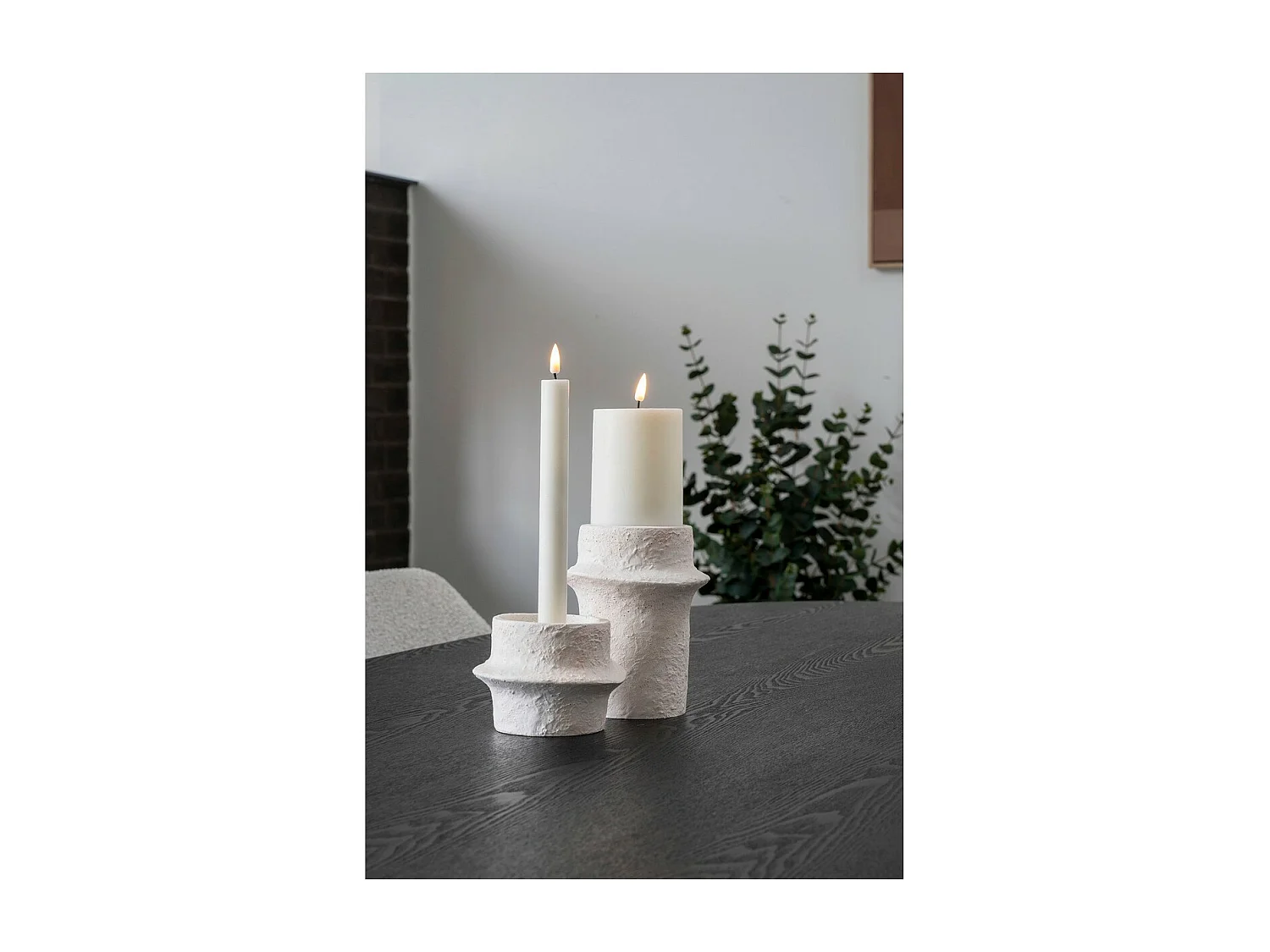 Portacandela Noah, Bianco, 11,4x11,4x15,2 cm, Seven Design