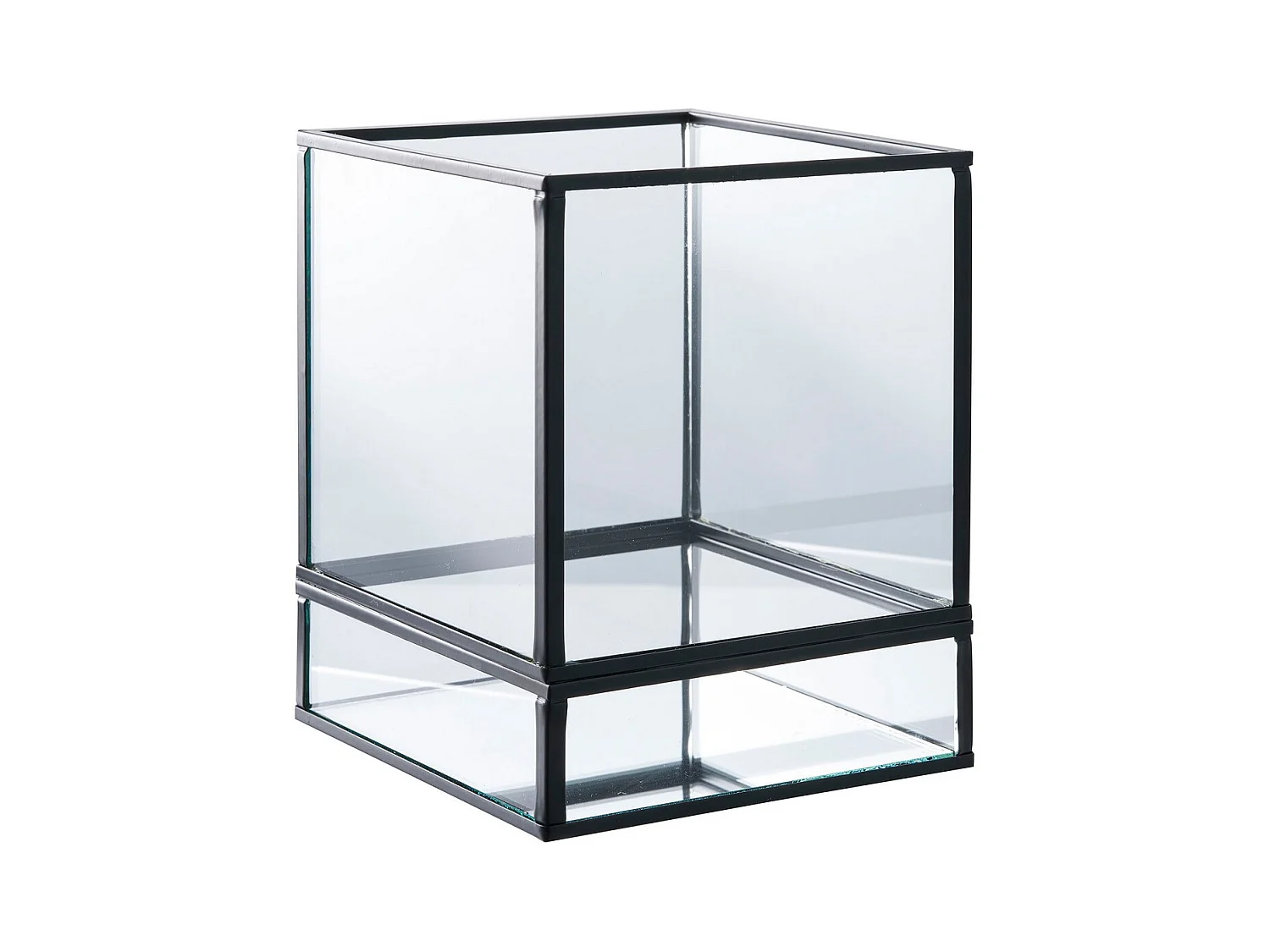 Bougeoir Hurricane, Noir, 12x12x15 cm, Seven Design