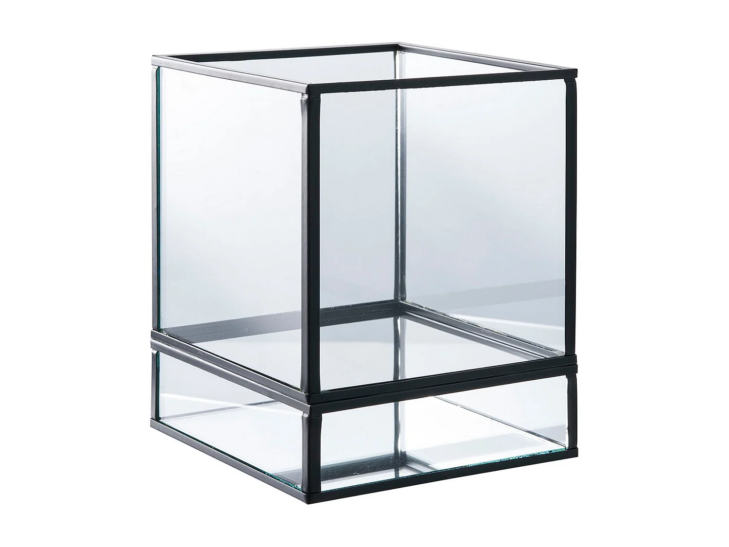 Bougeoir Hurricane, Noir, 12x12x15 cm, Seven Design