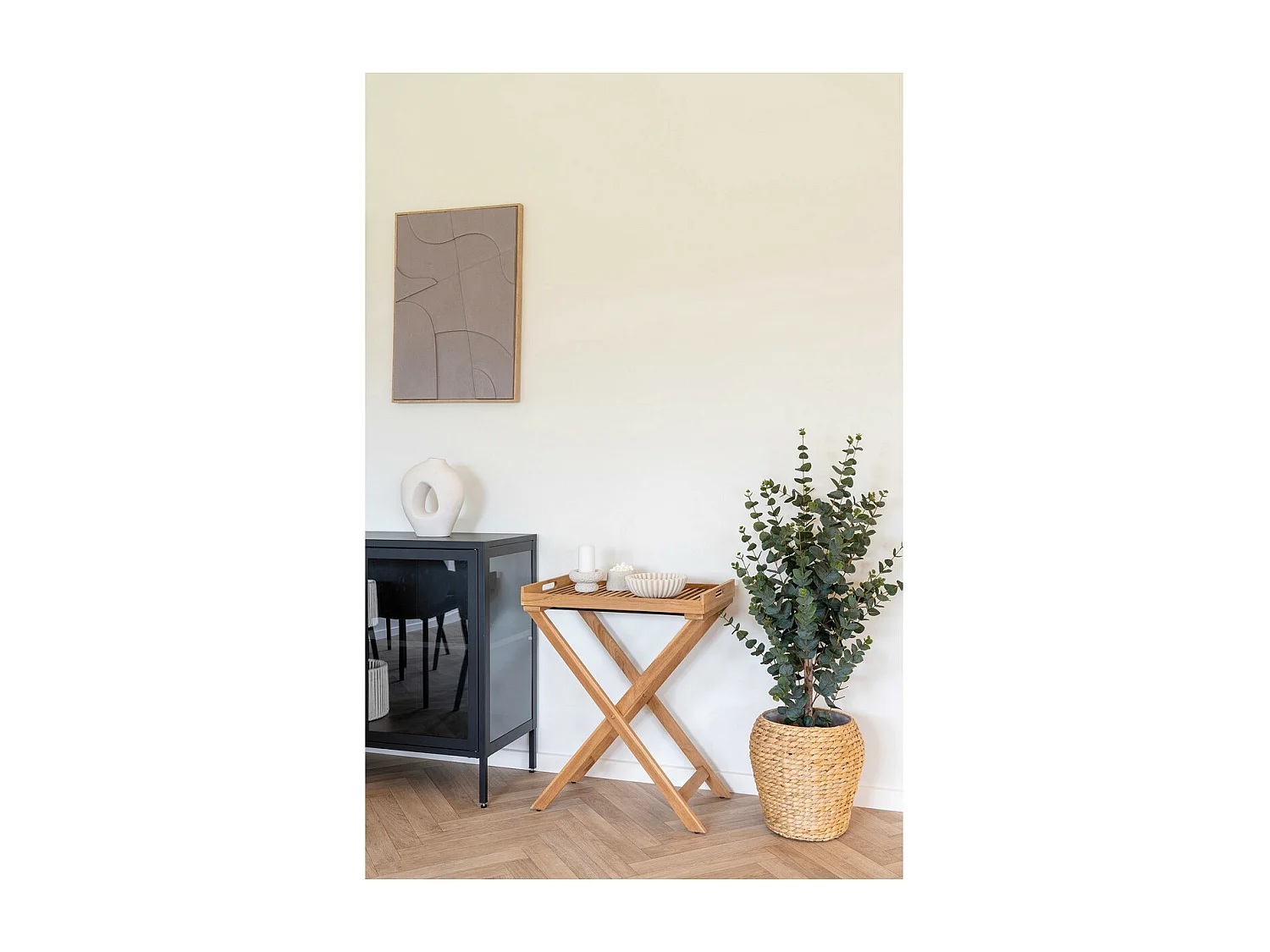 Portacandela Rachi, Bianco, 21,5x21,5x7,3 cm, EPIKASA